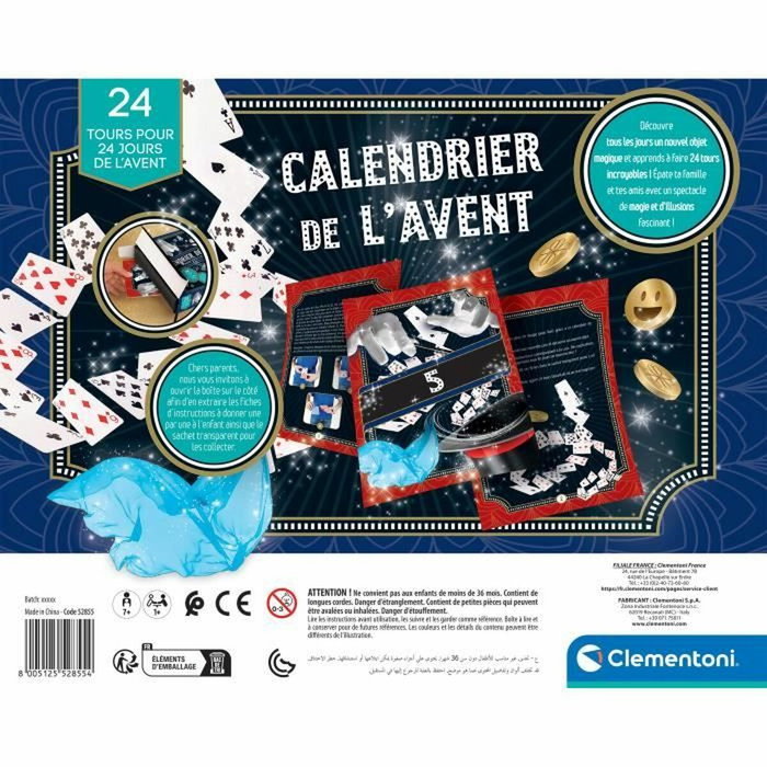 Clementoni Calendrier de l'Avent Magicien, Thème Magie & Illusions