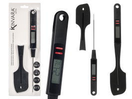 Kinvara Spatule Silicone avec Thermomètre Noir 32x9x2.5 cm (Set de 6)