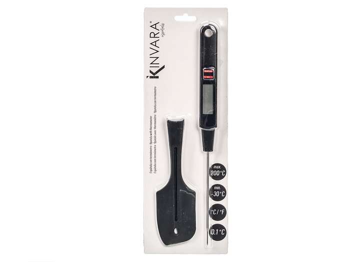 Kinvara Spatule Silicone avec Thermomètre Noir 32x9x2.5 cm (Set de 6) Kinvara Spatule Silicone avec Thermomètre Noir 32x9x2.5 cm (Set de 6)