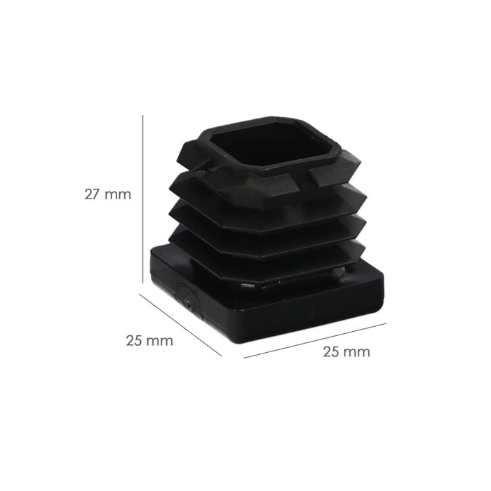 WOLFPACK LINEA PROFESIONAL Embouts intérieurs carrés noirs 25x25 mm, sac de 200 unités