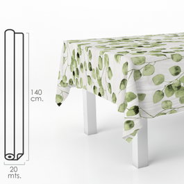 ORYX Nappe en rouleau motif feuilles vertes 140 cm x 20 m