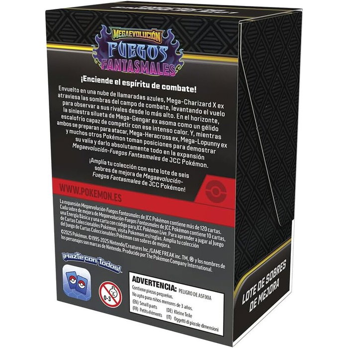 Pokémon - Bundle Latino Booster Fuegos Fantasmales - 6 Cartes TCG en Espagnol - +6 Ans Pokémon - Bundle Latino Booster Fuegos Fantasmales - 6 Cartes TCG en Espagnol - +6 Ans