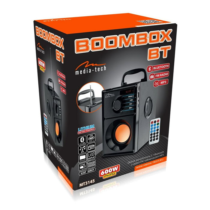 Media Tech BoomBox BT MT3145 V2 Noir 600 W Media Tech BoomBox BT MT3145 V2 Noir 600 W