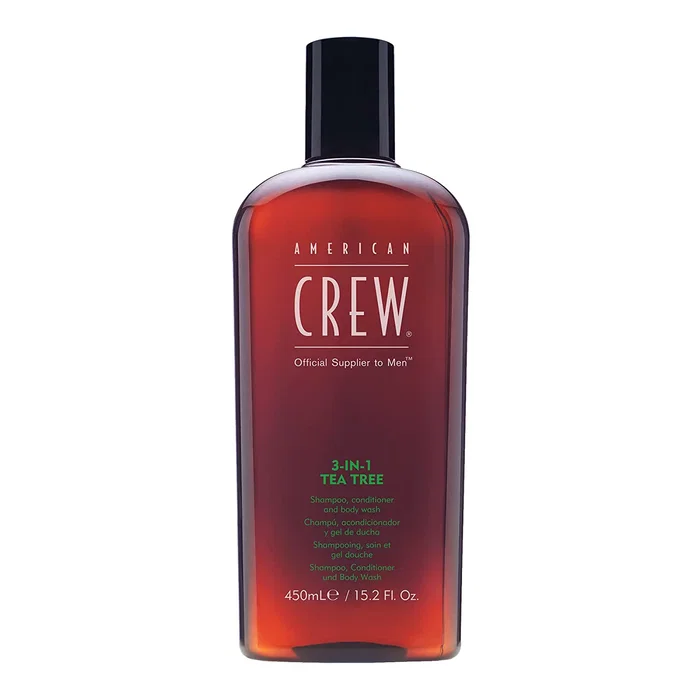 American Crew TEA TREE 3 en 1 Shampooing, Après-shampooing et Gel Douche 450 ml