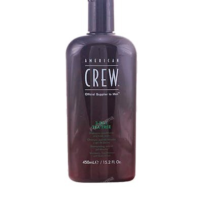 American Crew TEA TREE 3 en 1 Shampooing, Après-shampooing et Gel Douche 450 ml