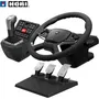 Hori - Volant Truck Control System avec boîte de vitesses et pédales pour PC, 40 cm, retour de force à 1800° - Inclut American Truck Simulator et Truck Simulator 2