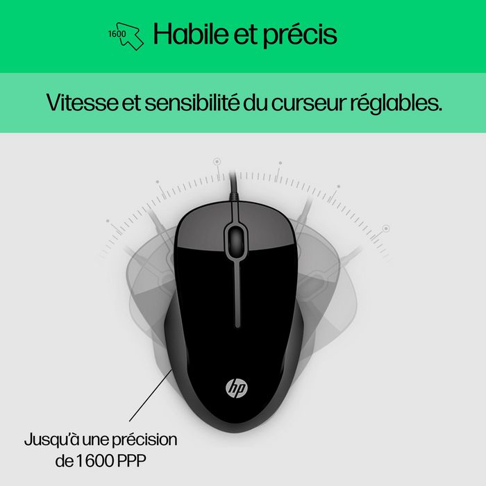 HP Pavillion Keyboard and Mouse 200 - Combo Clavier et Souris USB avec 12 Raccourcis Multimédia, DPI 1600