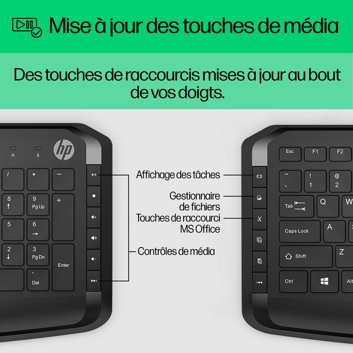 HP Pavillion Keyboard and Mouse 200 - Combo Clavier et Souris USB avec 12 Raccourcis Multimédia, DPI 1600