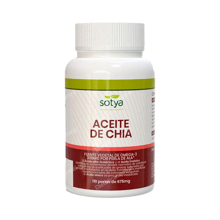 SOTYA 110Perlas Chia 675mg Huile de graines de chia complément alimentaire 2000mg acides gras oméga 3 SOTYA 110Perlas Chia 675mg Huile de graines de chia complément alimentaire 2000mg acides gras oméga 3