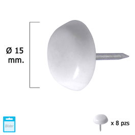MAURER Patin petit format blanc Ø15 (blister 8 unités)