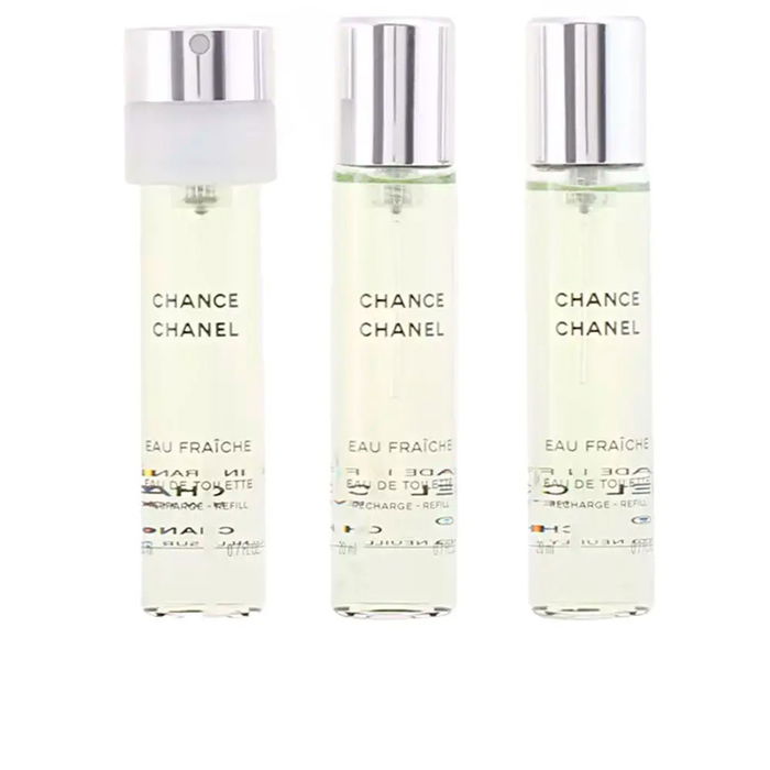 Chanel CHANCE EAU FRAICHE Eau de Toilette Vaporisateur Twist & Spray, 3 Recharges (3 x 20 ml) Chanel CHANCE EAU FRAICHE Eau de Toilette Vaporisateur Twist & Spray, 3 Recharges (3 x 20 ml)