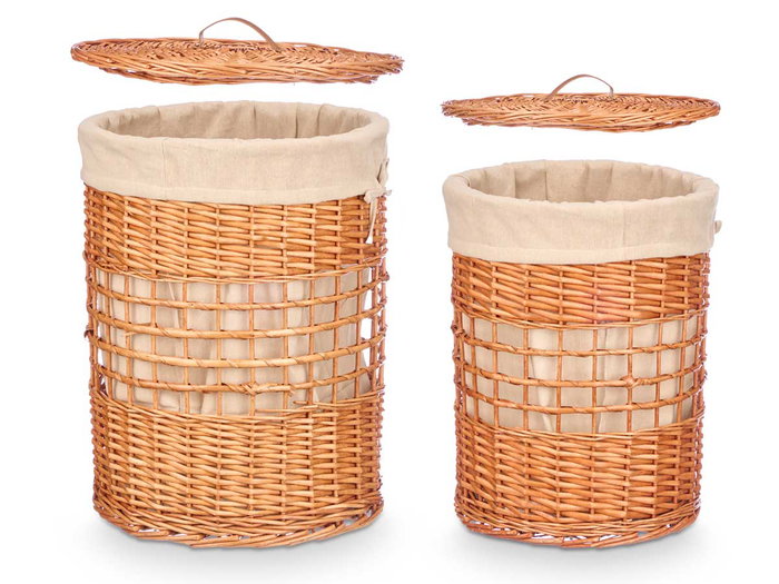 Kipit Set de 2 Armoires en Osier Naturel 45x57x45 cm Kipit Set de 2 Armoires en Osier Naturel 45x57x45 cm