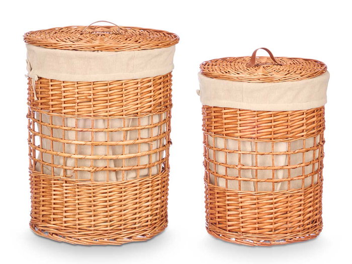 Kipit Set de 2 Armoires en Osier Naturel 45x57x45 cm Kipit Set de 2 Armoires en Osier Naturel 45x57x45 cm