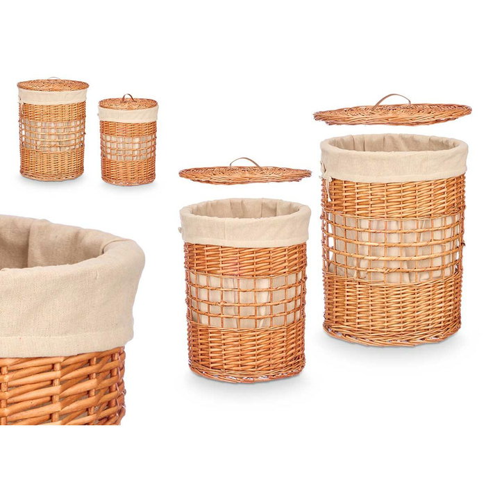 KIPIT Set de 2 paniers de rangement en osier Naturel