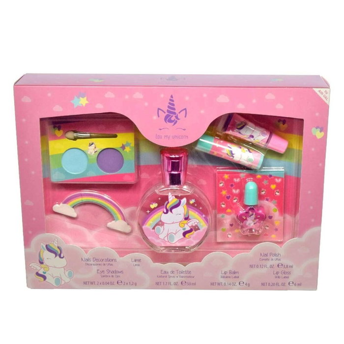 Air-Val Eau de Toilette My Unicorn 50 ml - Coffret Maquillage et Manucure Magique avec Parfum, Vernis, Fards à Paupières et Baume à Lèvres Air-Val Eau de Toilette My Unicorn 50 ml - Coffret Maquillage et Manucure Magique avec Parfum, Vernis, Fards à Paupières et Baume à Lèvres