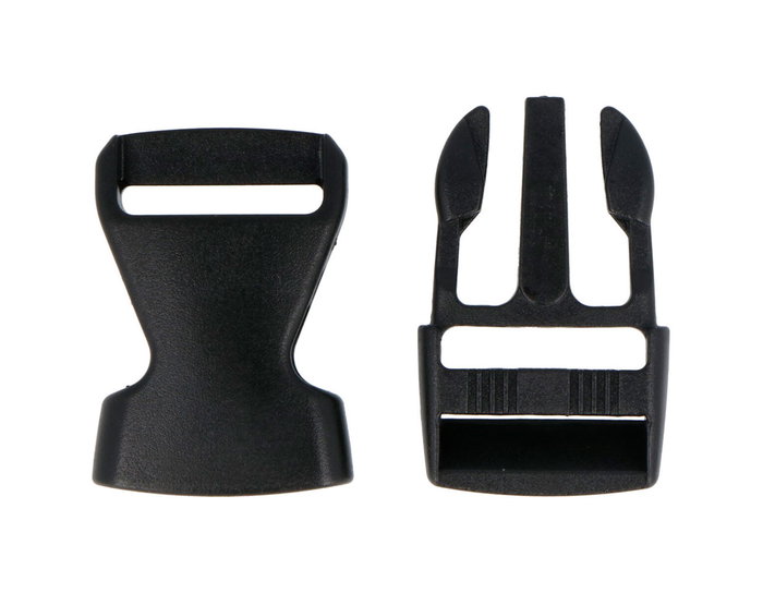 Innspiro Lot de 5 fermetures doubles en plastique noir 25 mm