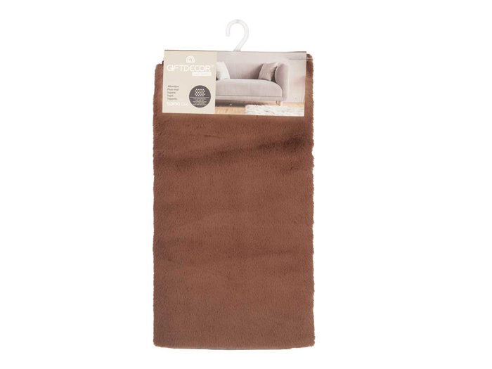 Giftdecor Tapis Poil Court Marron 60x90 cm en Polyester (Set de 6)
