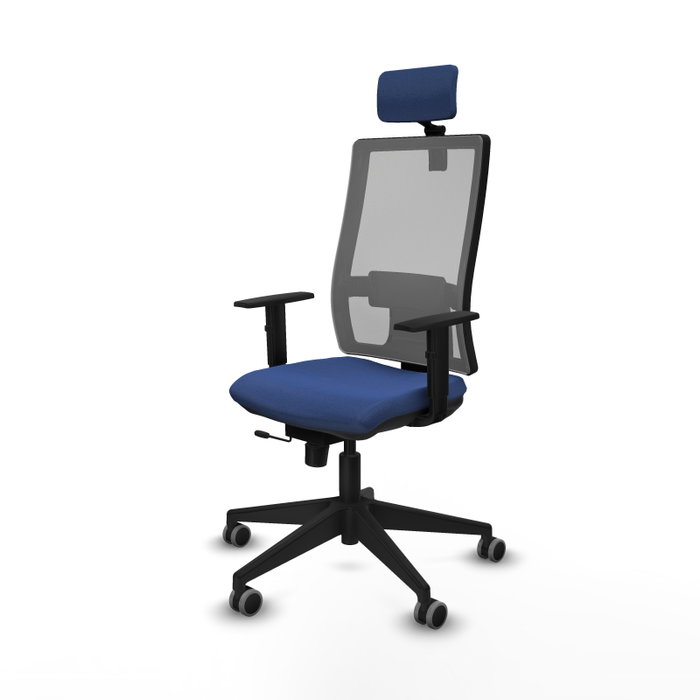 Piqueras y Crespo Chaise de Bureau Horna avec Appui-tête Bleu Marine et Gris
