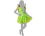 Déguisement de Fée Marraine Brillant Vert pour Enfant Fille 5-6 Ans, Robe Courte et Ailes