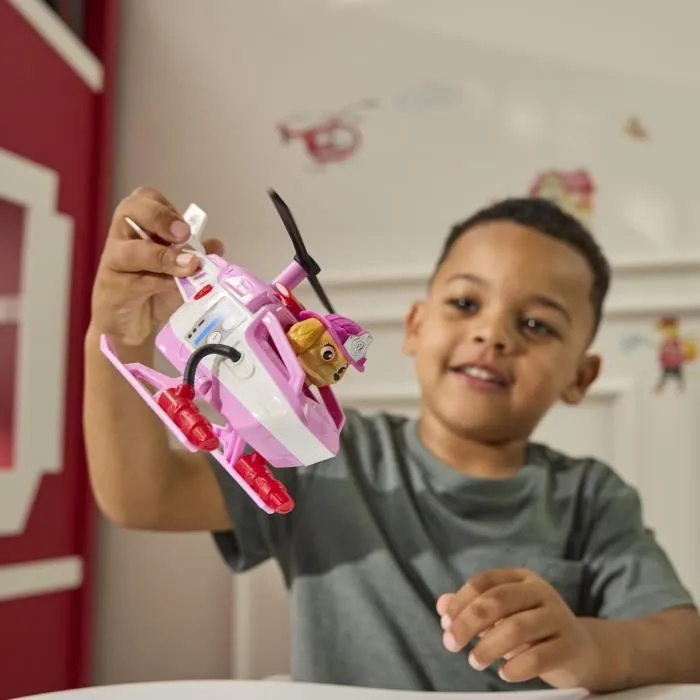 Spin Master Figurine Stella La Pat'Patrouille - Véhicule Hélicoptère Pompiers Fire Rescue avec Figurines Chiot et Chatons - Jouet Enfant Dès 3 Ans