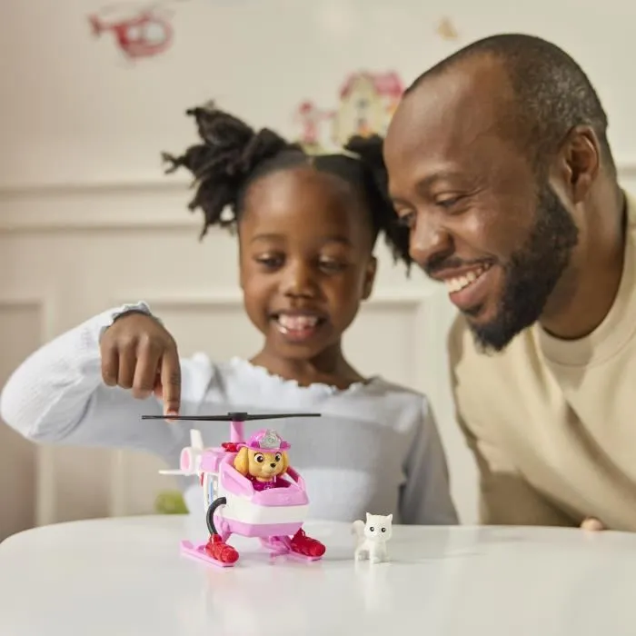 Spin Master Figurine Stella La Pat'Patrouille - Véhicule Hélicoptère Pompiers Fire Rescue avec Figurines Chiot et Chatons - Jouet Enfant Dès 3 Ans