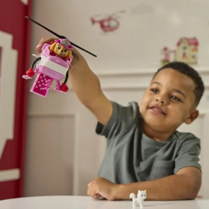 Spin Master Figurine Stella La Pat'Patrouille - Véhicule Hélicoptère Pompiers Fire Rescue avec Figurines Chiot et Chatons - Jouet Enfant Dès 3 Ans