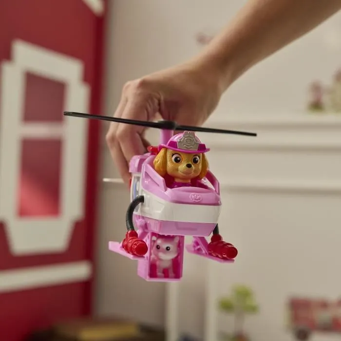 Spin Master Figurine Stella La Pat'Patrouille - Véhicule Hélicoptère Pompiers Fire Rescue avec Figurines Chiot et Chatons - Jouet Enfant Dès 3 Ans