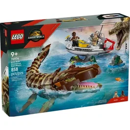 Lego 76974 Jurassic World Bateau en mission avec Mosasaure articulé - 858 pièces - Jouet de construction pour enfants à partir de 9 ans