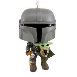 Funko Ornement de Noël Star Wars Le Mandalorien et Grogu en résine