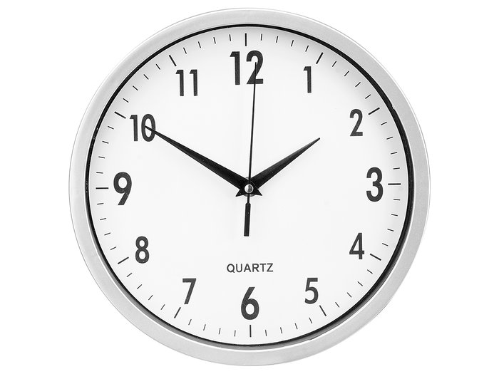 Giftdecor Horloge Ronde Grise 25x4x25 cm Plastique et Verre (Set de 12)