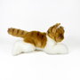 DEQUBE Peluche Chat Marron et Blanc Allongé 25cm licence BOCALAN +0 mois