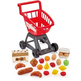Ecoiffier Chariot de courses garni avec 20 aliments
