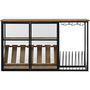 Range Bouteilles Home ESPRIT Noir Naturel Bois Métal Verre 102 x 32 x 60 cm