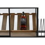 Range Bouteilles Home ESPRIT Noir Naturel Bois Métal Verre 102 x 32 x 60 cm