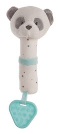 Creaciones Llopis - Pito mordedor bébé panda eau marine 20 cm, anneau de dentition textile pour nourrisson dès 0 mois