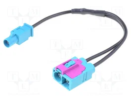 PER.PIC. Câble de connexion coaxial 0,2 m Fakra double socket et Fakra prise droite
