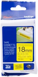 Brother TZe-S641 Ruban d'impression noir sur jaune avec texte noir 18 mm x mm x 8 m laminé