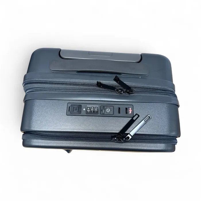 Swiss Fly Valise cabine avec compression sous vide - Gris anthracite