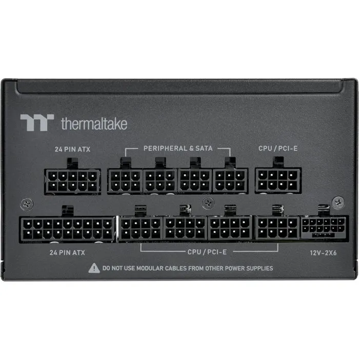 Thermaltake Toughpower PT - Alimentation PC modulaire 1000 W 80 Plus Platinum, ventilateur 120 mm, ATX 3.1, compatible PCI-E 5.1 12VHPWR (16 pins), noir Thermaltake Toughpower PT - Alimentation PC modulaire 1000 W 80 Plus Platinum, ventilateur 120 mm, ATX 3.1, compatible PCI-E 5.1 12VHPWR (16 pins), noir