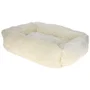 Kerbl Fluffy Corbeille Moelleuse pour Chien et Chat, 80 x 60 cm, Bord Surélevé, Rembourrage Extra Doux, Fond Antidérapant, Crème, Lavable en Machine