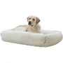 Kerbl Fluffy Corbeille Moelleuse pour Chien et Chat, 80 x 60 cm, Bord Surélevé, Rembourrage Extra Doux, Fond Antidérapant, Crème, Lavable en Machine