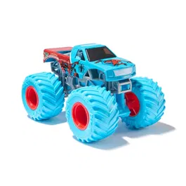 Spinmaster Marvel Spider-Man - Pack de 5 Véhicules Monster Jam Die-Cast True Metal à l'Échelle 1:64, Détails Agressifs, Roues Souples, Suspensions, pour Cascades
