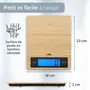 Ade Balance de cuisine digitale Ramona en bambou, affichage LCD rétroéclairé, technologie Sensor Touch, 23 x 18 x 2 cm avec piles