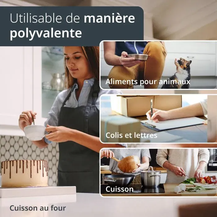 Ade Balance de cuisine digitale Ramona en bambou, affichage LCD rétroéclairé, technologie Sensor Touch, 23 x 18 x 2 cm avec piles