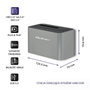 QOLTEC Station d'accueil USB 3.0 gris argent, compatible HDD 2,5 pol, 3,5 pol et SSD