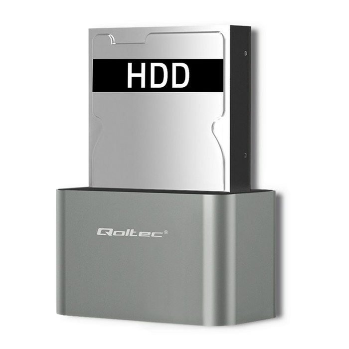 QOLTEC Station d'accueil USB 3.0 gris argent, compatible HDD 2,5 pol, 3,5 pol et SSD QOLTEC Station d'accueil USB 3.0 gris argent, compatible HDD 2,5 pol, 3,5 pol et SSD