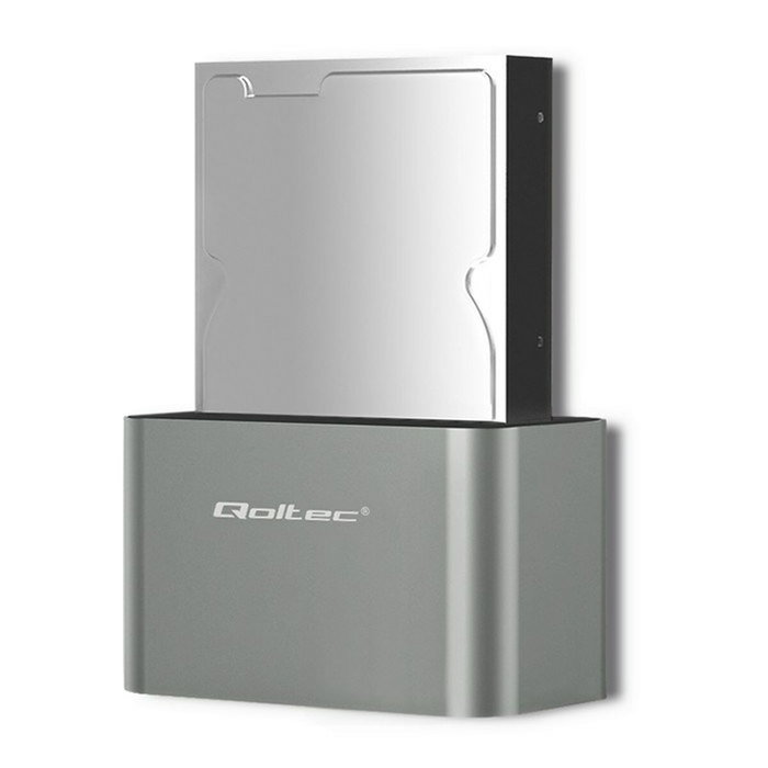 QOLTEC Station d'accueil USB 3.0 gris argent, compatible HDD 2,5 pol, 3,5 pol et SSD QOLTEC Station d'accueil USB 3.0 gris argent, compatible HDD 2,5 pol, 3,5 pol et SSD