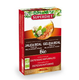 SUPERDIET Gelée Royale Miel Pollen Bio 20 Ampoules