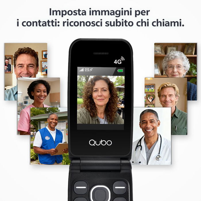 Téléphone portable pour personnes âgées Qubo NEONWBK 4G Noir 32 GB 256 GB 2,4"