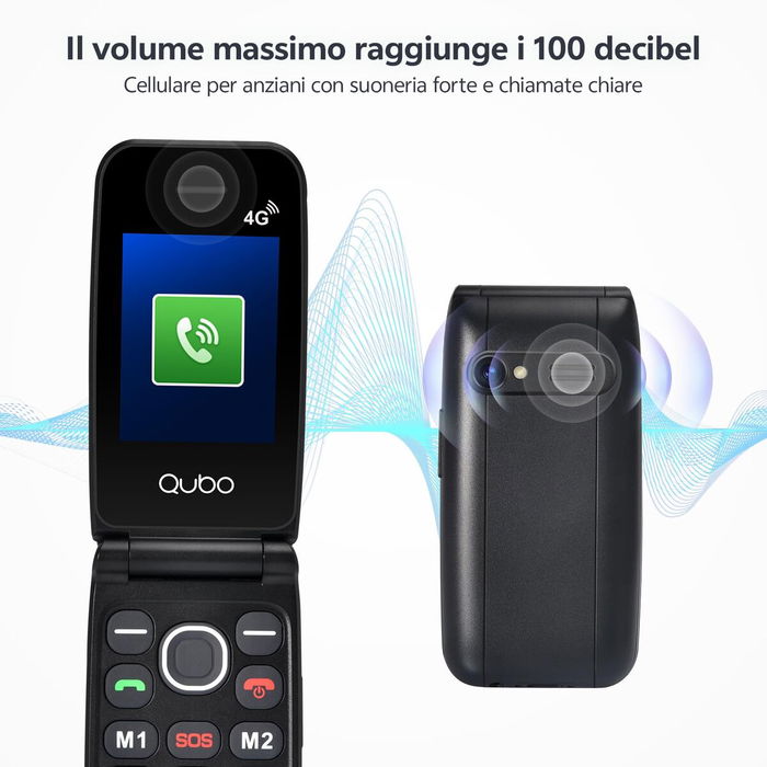 Téléphone portable pour personnes âgées Qubo NEONWBK 4G Noir 32 GB 256 GB 2,4"